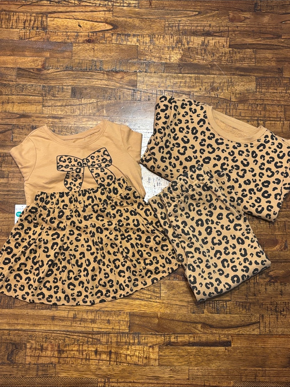 4-Piece Leopard Print Mix & Match  (4T Skirt, 4T Shirt, 5T Sweatshirt, 4T Pants)